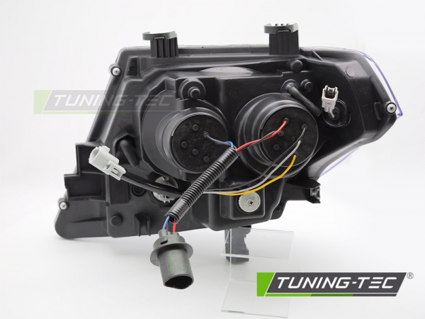 Upgrade Tagfahrlicht Design Scheinwerfer Set für Nissan Navara / Frontier 09-14 schwarz mit dyn. Blinker